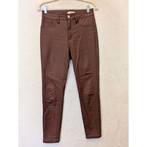 Ceros Matte Burgundy Coated Skinny Jeans Size 27 Waxed Denim Pants‎